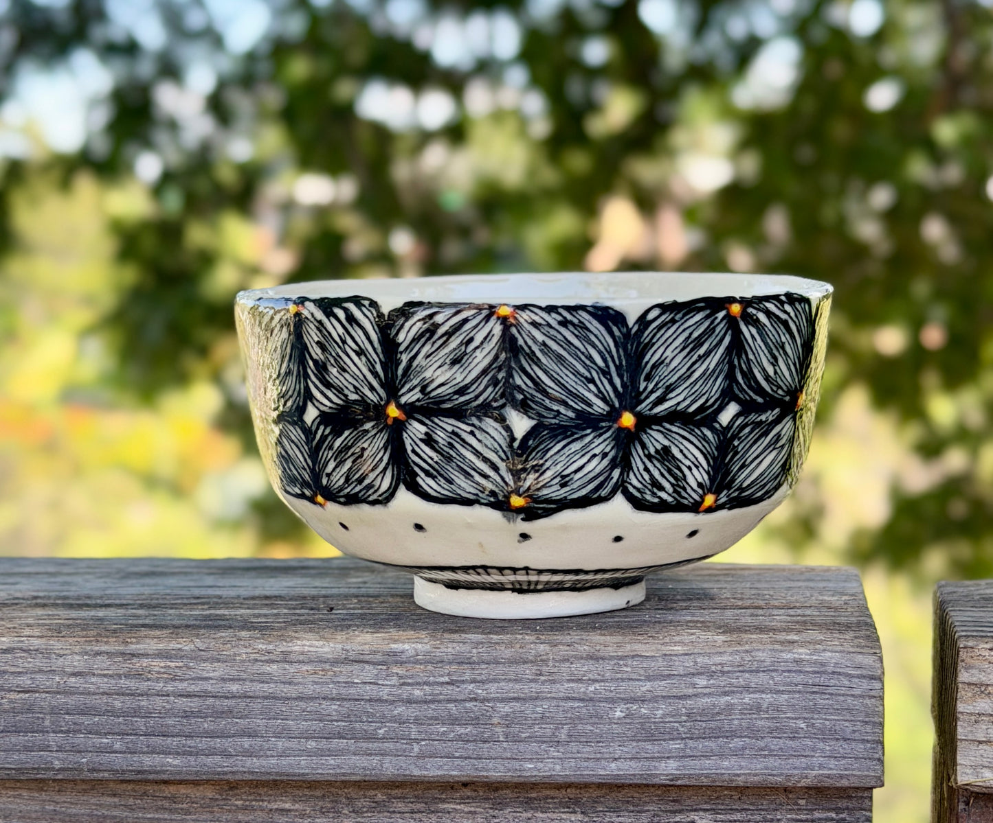 Hand painted floras blossom bowls