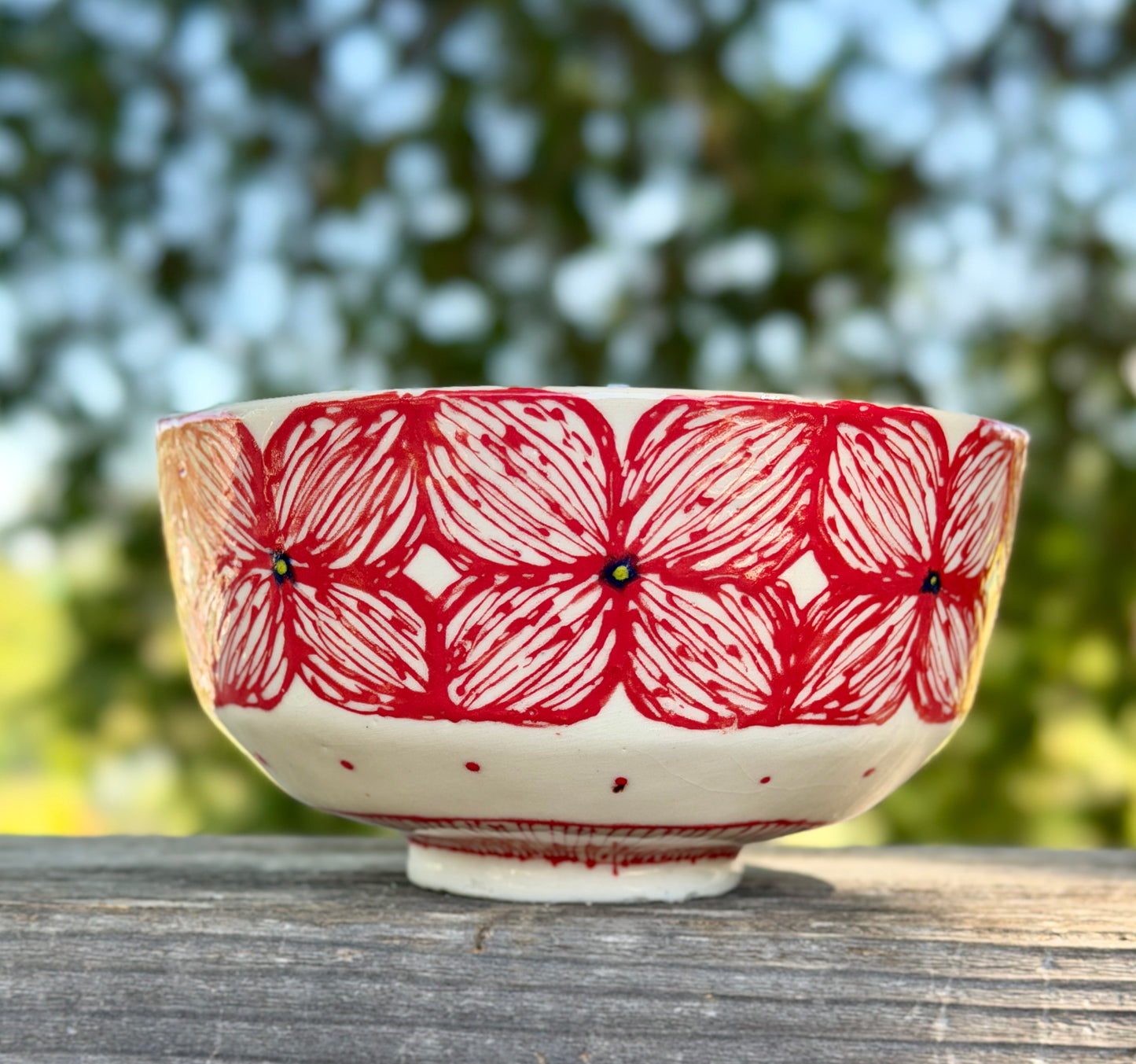 Hand painted floras blossom bowls