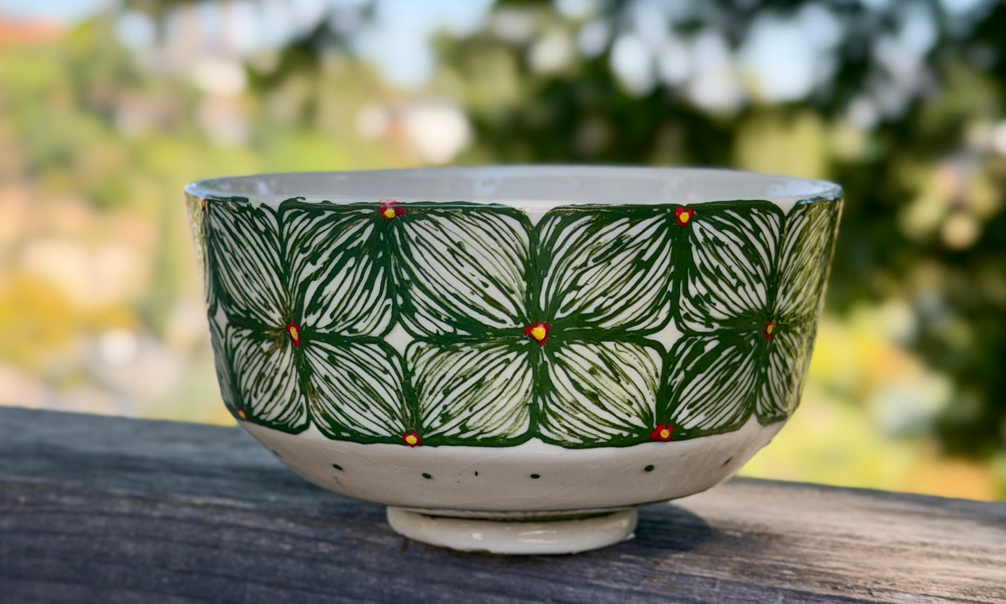 Hand painted floras blossom bowls